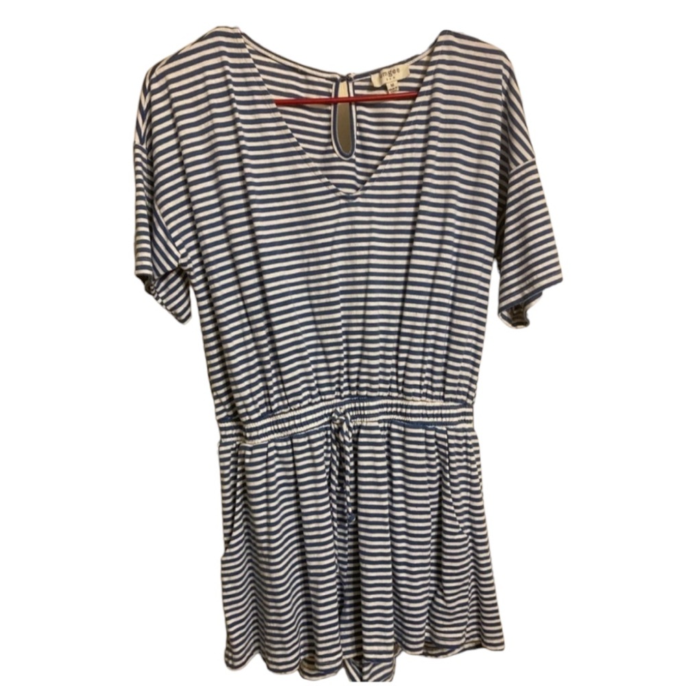 Striped shorts romper